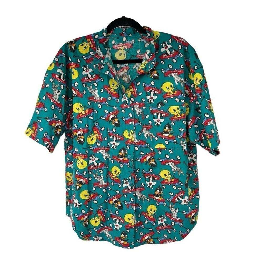 Vintage‎ Baby Looney Tunes Tweety Bugs Bunny Sylvester Button Up Shirt